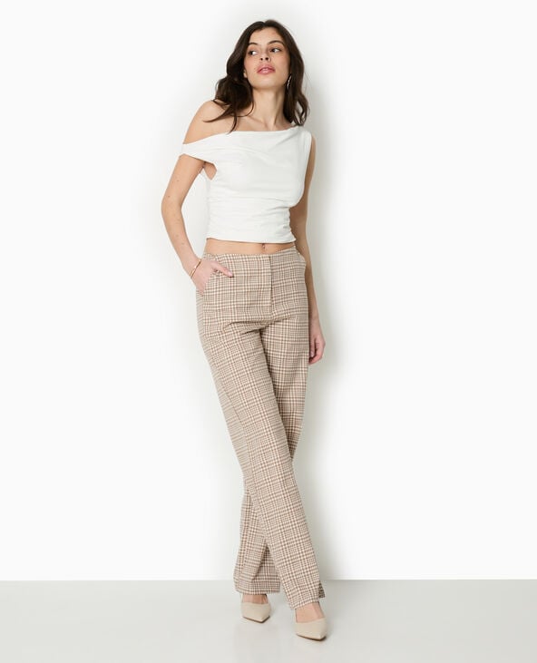 pimkie Pantalon droit à carreaux - Beige