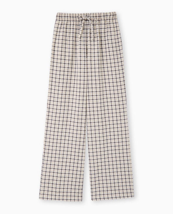 Pimkie Pantalon Droit à Carreaux - Blanc