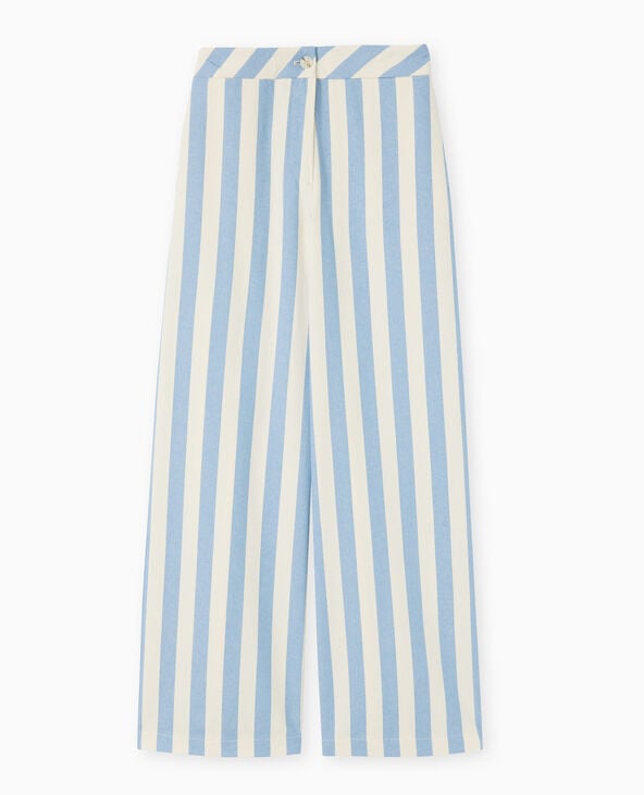 Pimkie Pantalon Droit Avec Larges Rayures - Bleu