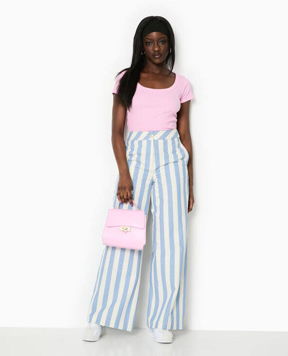 pimkie Pantalon droit avec larges rayures - Bleu