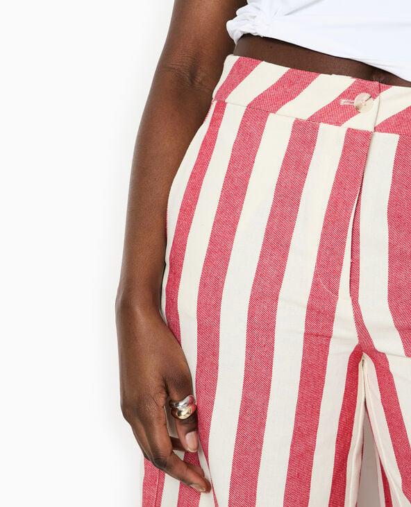 Pimkie Pantalon Droit Avec Larges Rayures - Rouge