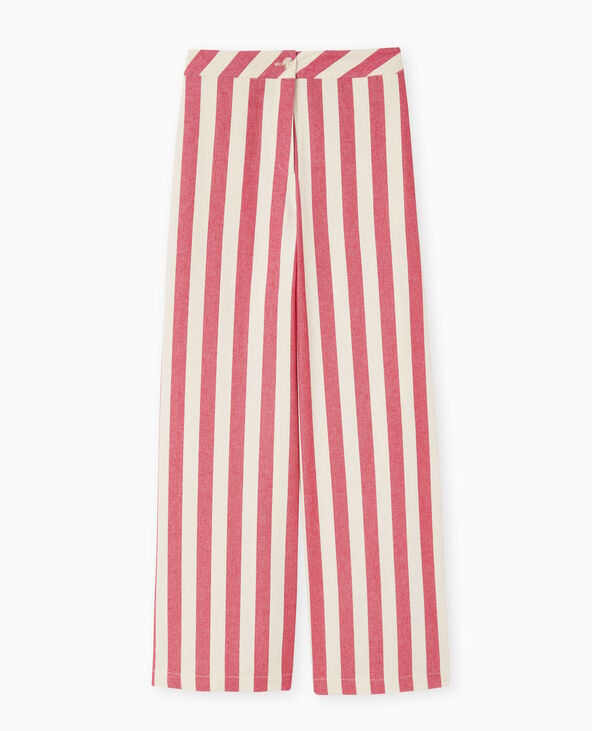 Pimkie Pantalon Droit Avec Larges Rayures - Rouge