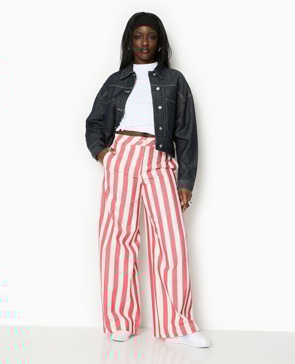 pimkie Pantalon droit avec larges rayures - Rouge
