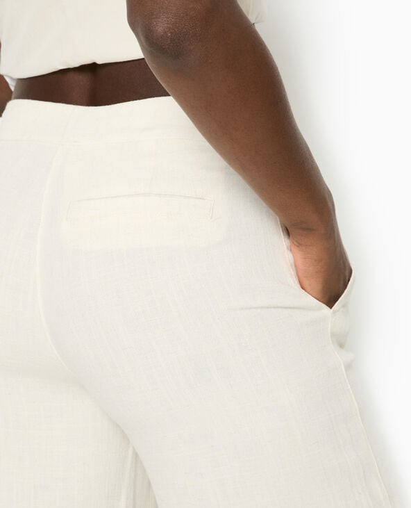 Pimkie Pantalon Droit Avec Lin - Blanc