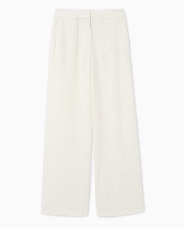 Pimkie Pantalon Droit Avec Lin - Blanc