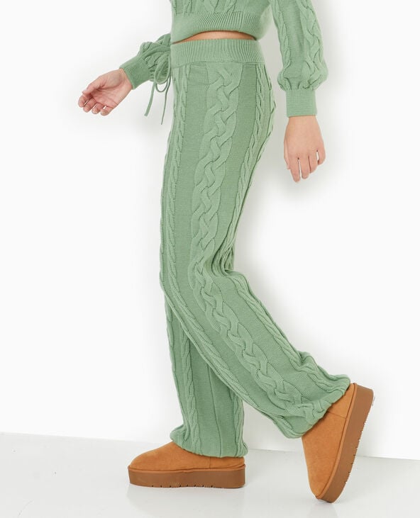 pimkie Pantalon droit en maille torsadée - Vert