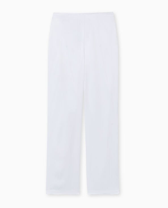 Pimkie Pantalon Droit En Satin - Blanc
