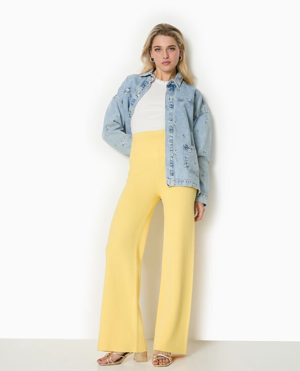 pimkie Pantalon droit en tricot - Jaune