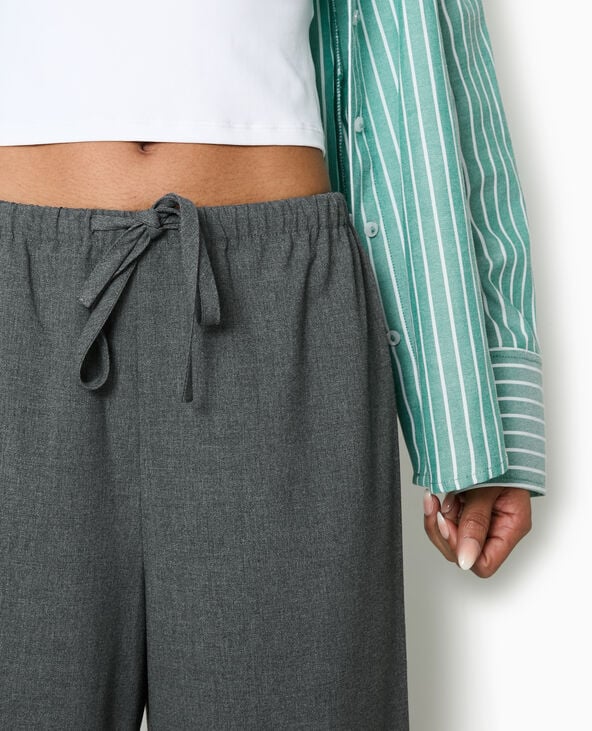 Pimkie Pantalon Droit Taille élastiquée - Gris Foncé