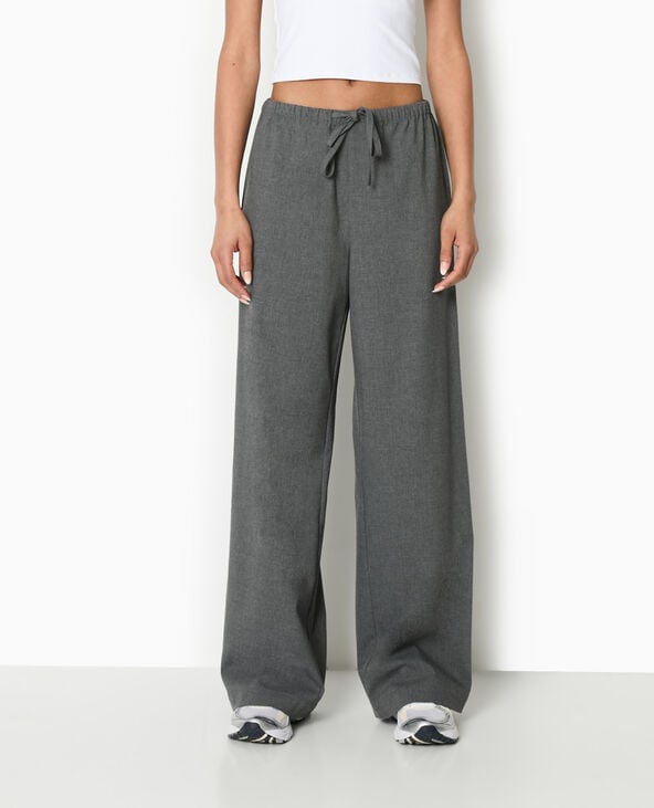 Pimkie Pantalon Droit Taille élastiquée - Gris Foncé