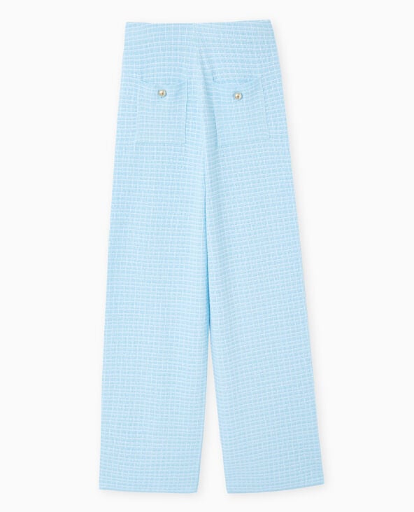 Pimkie Pantalon En Maille à Carreaux - Bleu