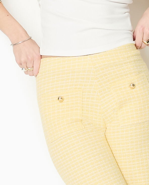 Pimkie Pantalon En Maille à Carreaux - Jaune
