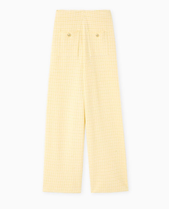 Pimkie Pantalon En Maille à Carreaux - Jaune