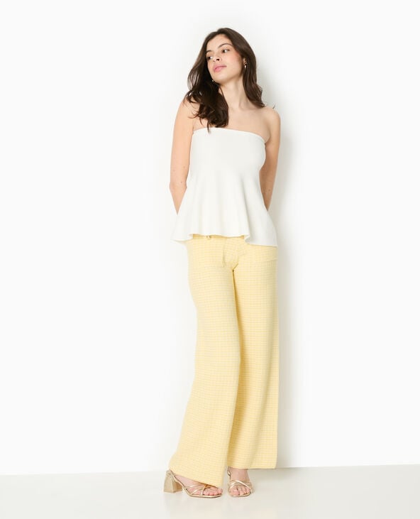 pimkie Pantalon en maille à carreaux - Jaune