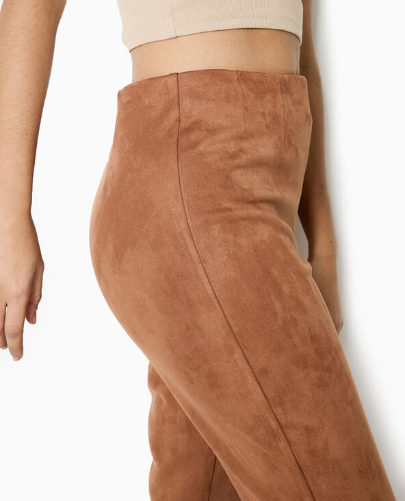 Pimkie Pantalon Flare En Suédine - Camel