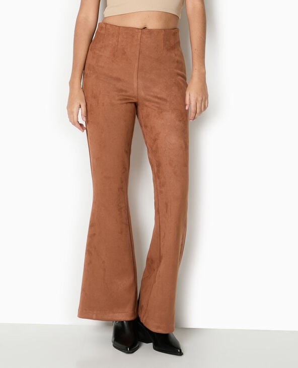Pimkie Pantalon Flare En Suédine - Camel