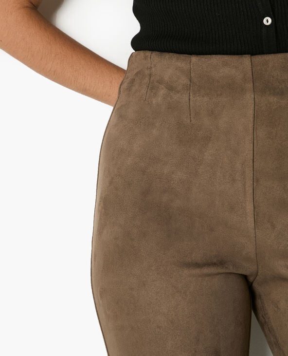 Pimkie Pantalon Flare En Suédine - Marron