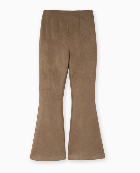 Pimkie Pantalon Flare En Suédine - Marron