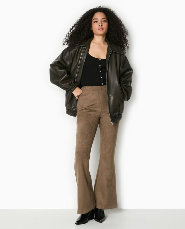 pimkie Pantalon flare en suédine - Marron