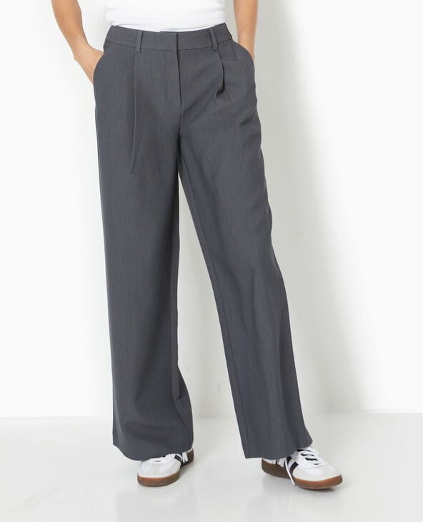 Pimkie Pantalon Large Et Droit Avec Pinces - Gris
