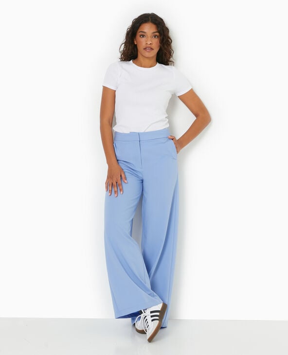 Pimkie Pantalon Large Et Droit Taille Regular - Bleu