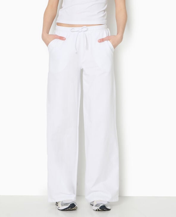 Pimkie Pantalon Molleton Droit - Blanc