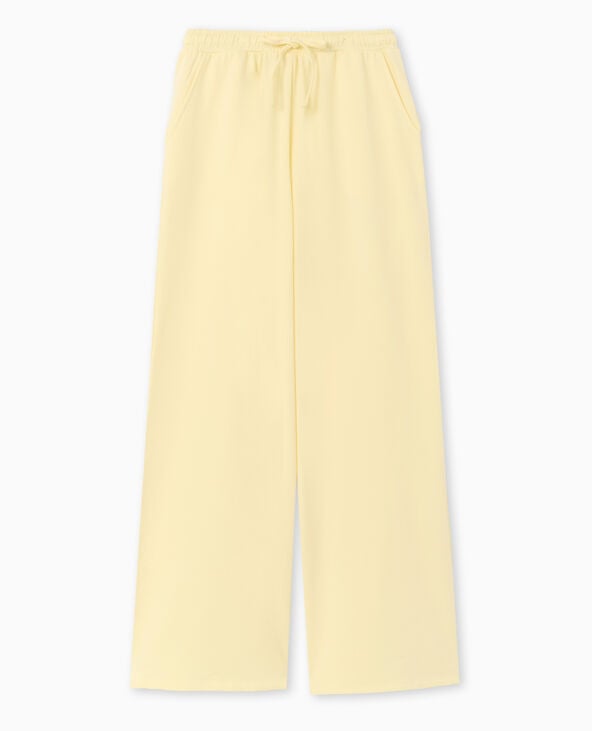 Pimkie Pantalon Molleton Droit - Jaune Pâle