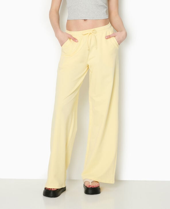 Pimkie Pantalon Molleton Droit - Jaune Pâle