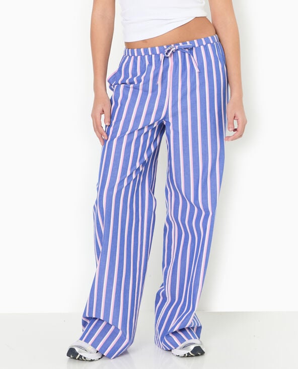 pimkie Pantalon rayé esprit pyjama d'homme - Bleu