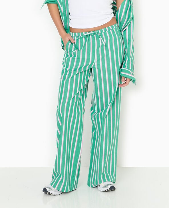 Pimkie Pantalon Rayé Esprit Pyjama D'homme - Vert