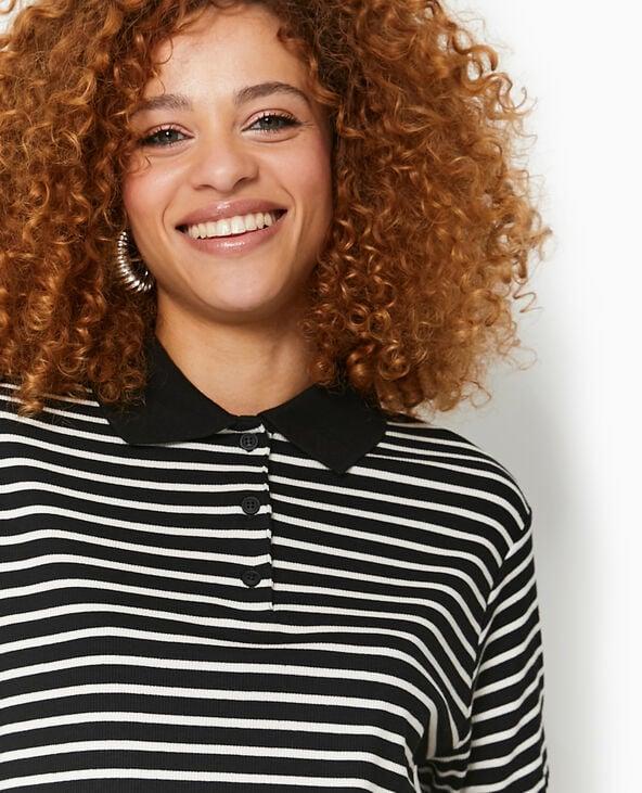 pimkie Polo court rayé - Noir