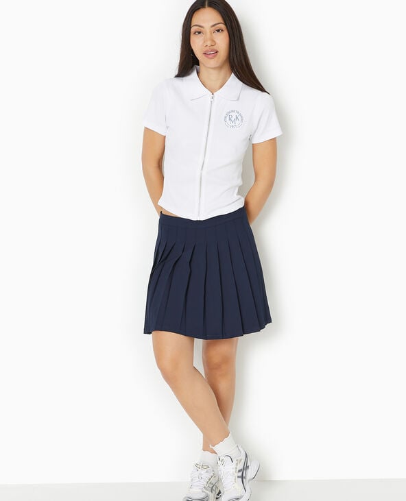 pimkie Polo zippé en maille côtelée - Blanc