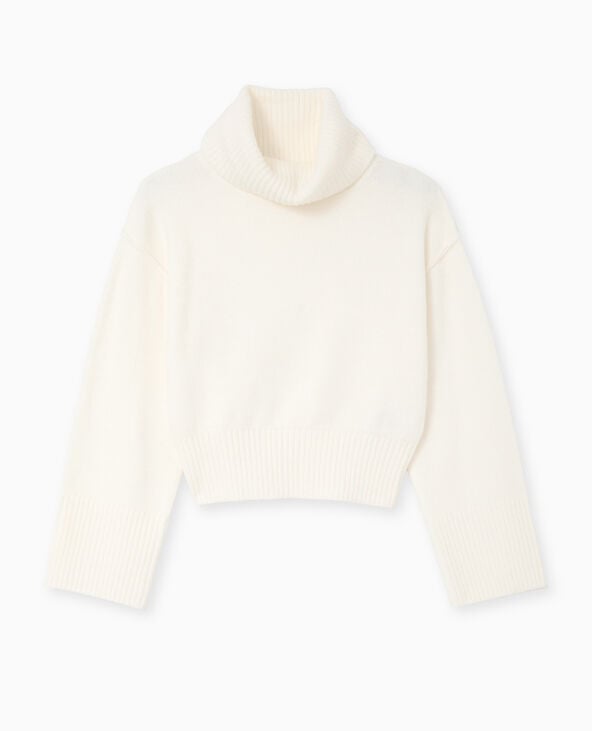 Pimkie Pull Col Boule Avec Manches Larges - Blanc