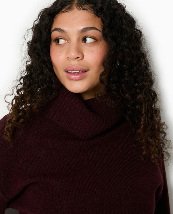 Pimkie Pull Col Boule Avec Manches Larges - Bordeaux