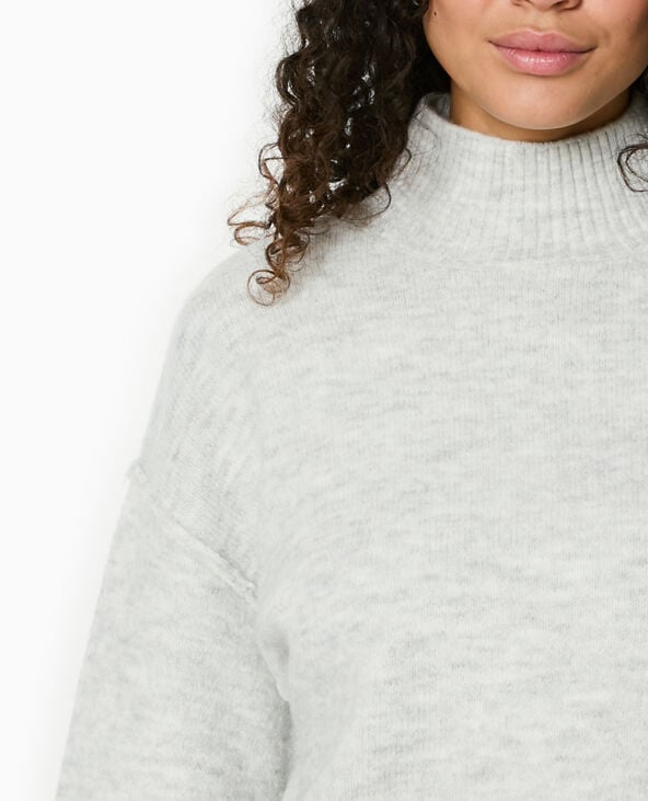 pimkie Pull col montant manches larges - Gris chiné