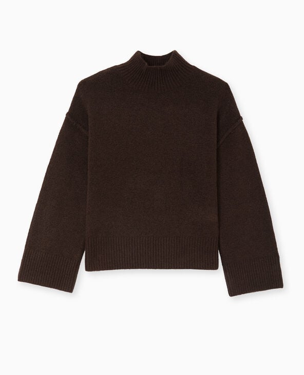 Pimkie Pull Col Montant Manches Larges - Marron