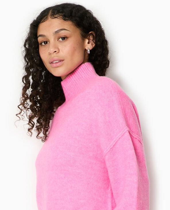 Pimkie Pull Col Montant Manches Larges - Rose