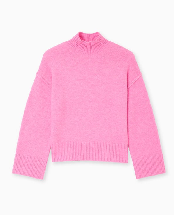 Pimkie Pull Col Montant Manches Larges - Rose