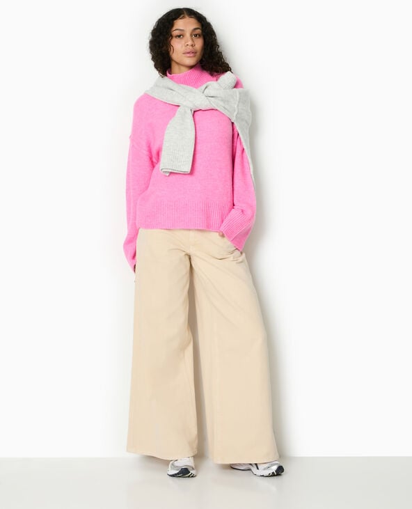 pimkie Pull col montant manches larges - Rose
