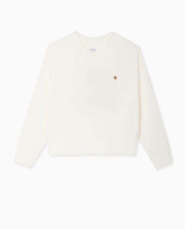 Pimkie Pull Col V - Blanc