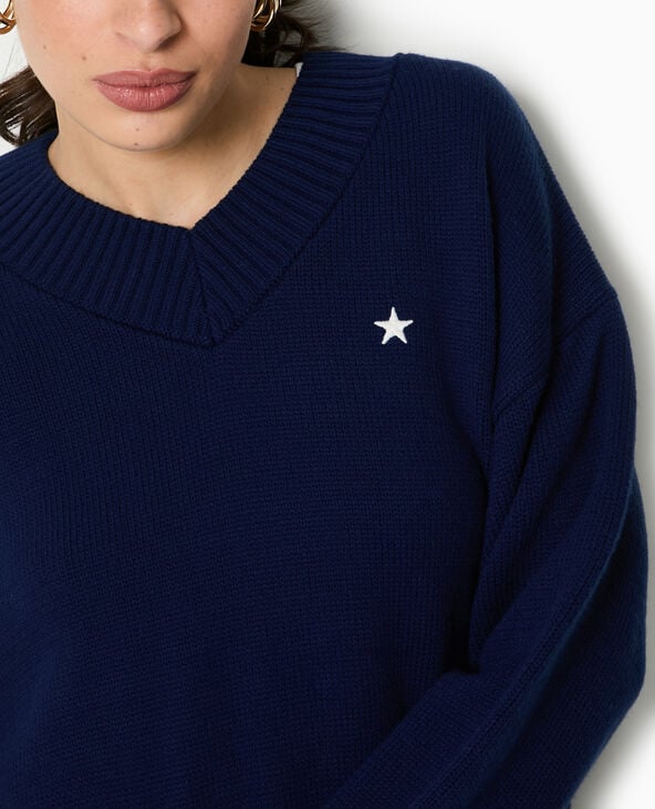 Pimkie Pull Col V - Bleu