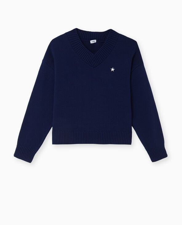 Pimkie Pull Col V - Bleu