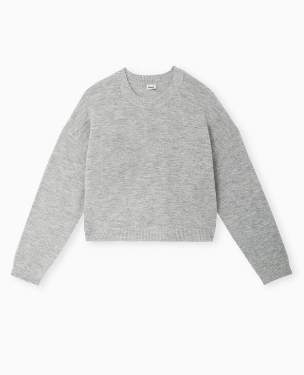 Pimkie Pull Court En Maille - Gris Chiné
