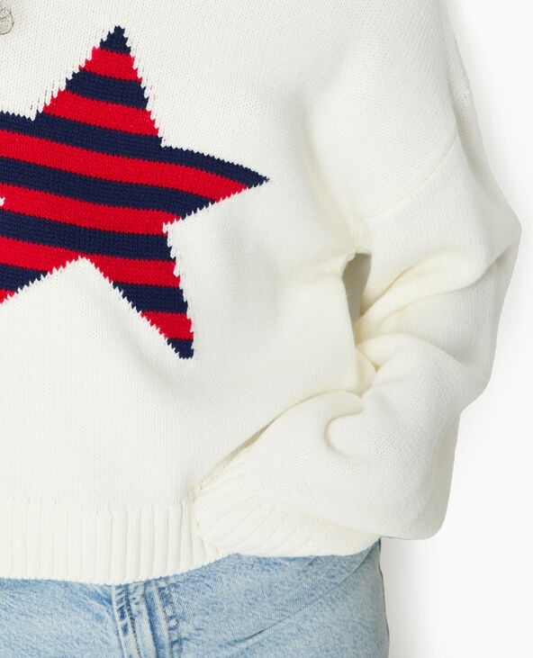 Pimkie Pull En Maille Avec étoile - Blanc