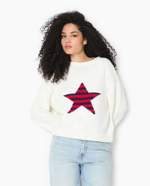 Pimkie Pull En Maille Avec étoile - Blanc