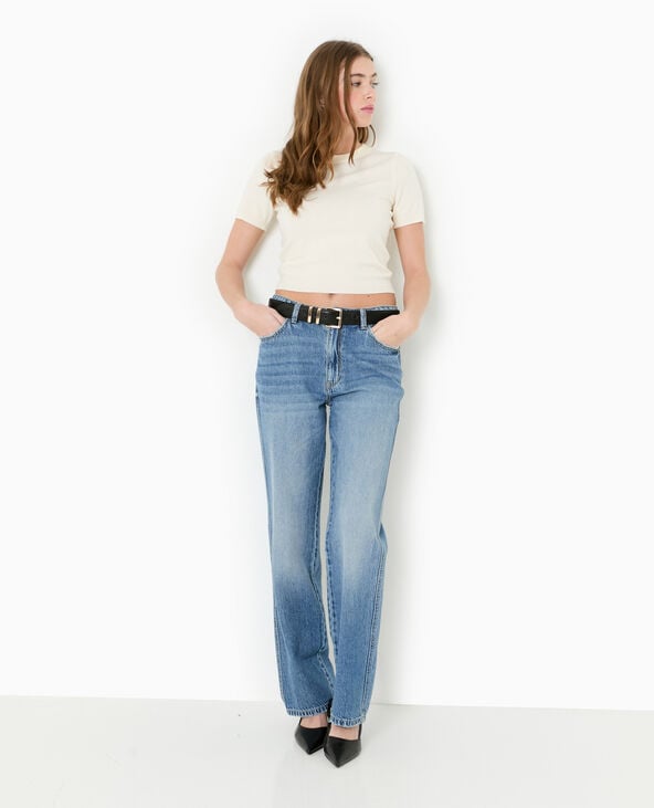 pimkie Pull manches courtes en maille fine - Blanc