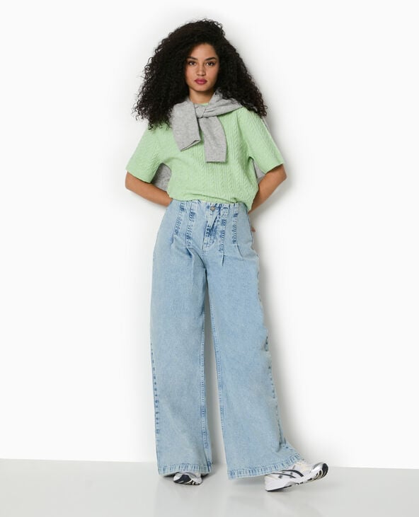 pimkie Pull manches courtes maille torsadée - Vert