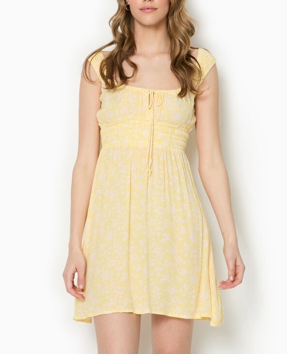 Pimkie Robe Bretelles Encolure Empire - Jaune Pâle