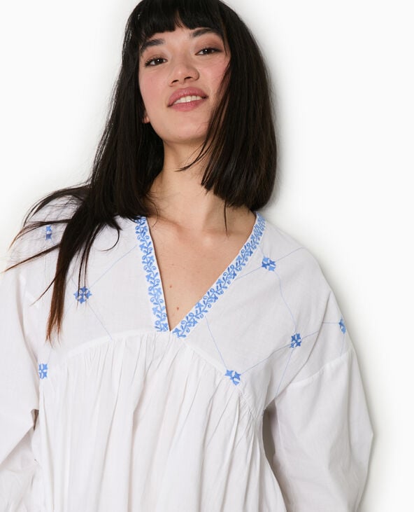 pimkie Robe brodée manches longues - Blanc