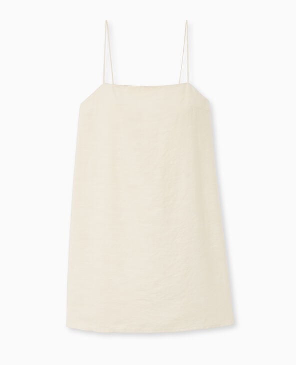 Pimkie Robe Courte Avec Bretelles à Nouer - Beige